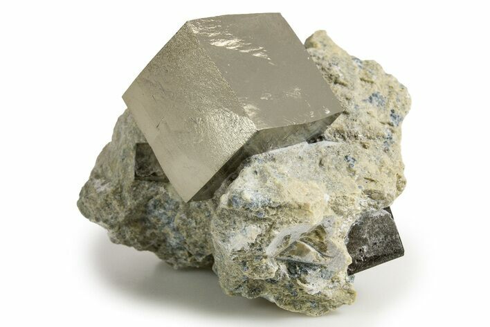 Natural Pyrite Cube In Rock - Navajun, Spain #322146